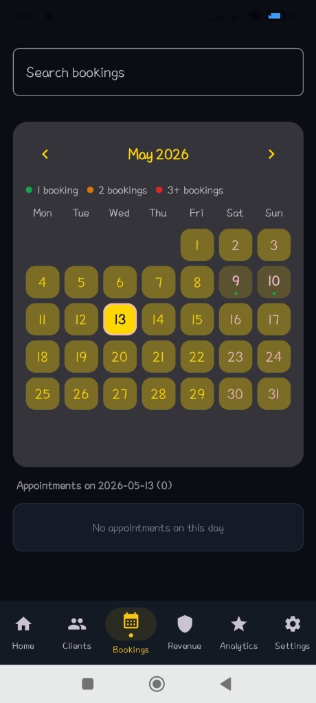 Bookings Screen